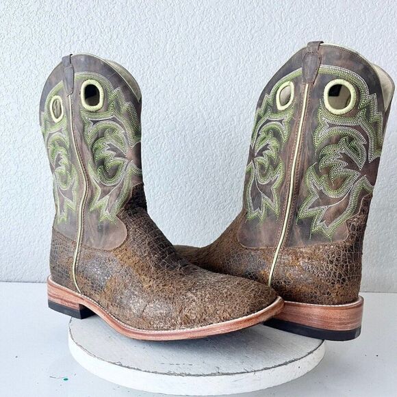 NEW Capitan CHEYENNE Mens Cowboy Boots 13D Western Square Toe Brown Leather sole - Picture 1 of 10